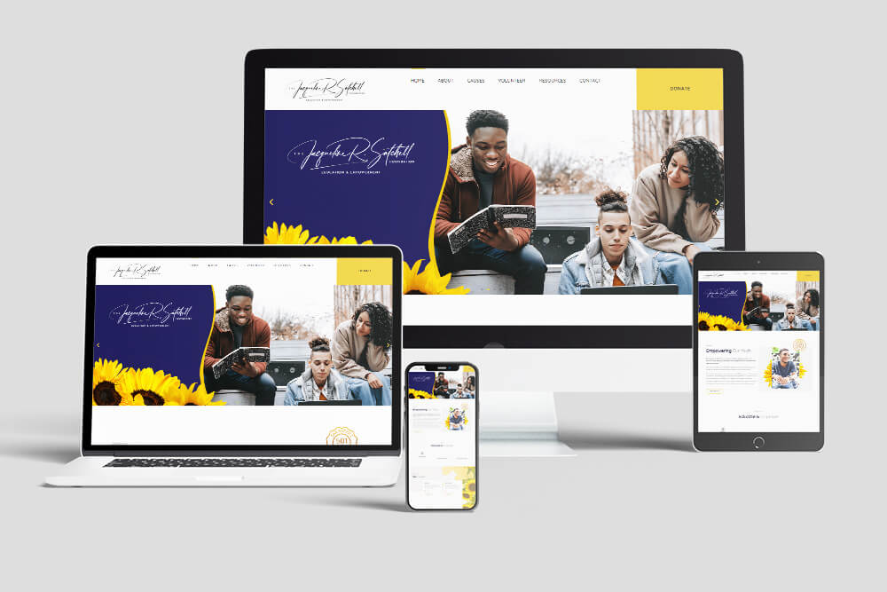 jrs Foundation Non-profit site responsive layout on different screens